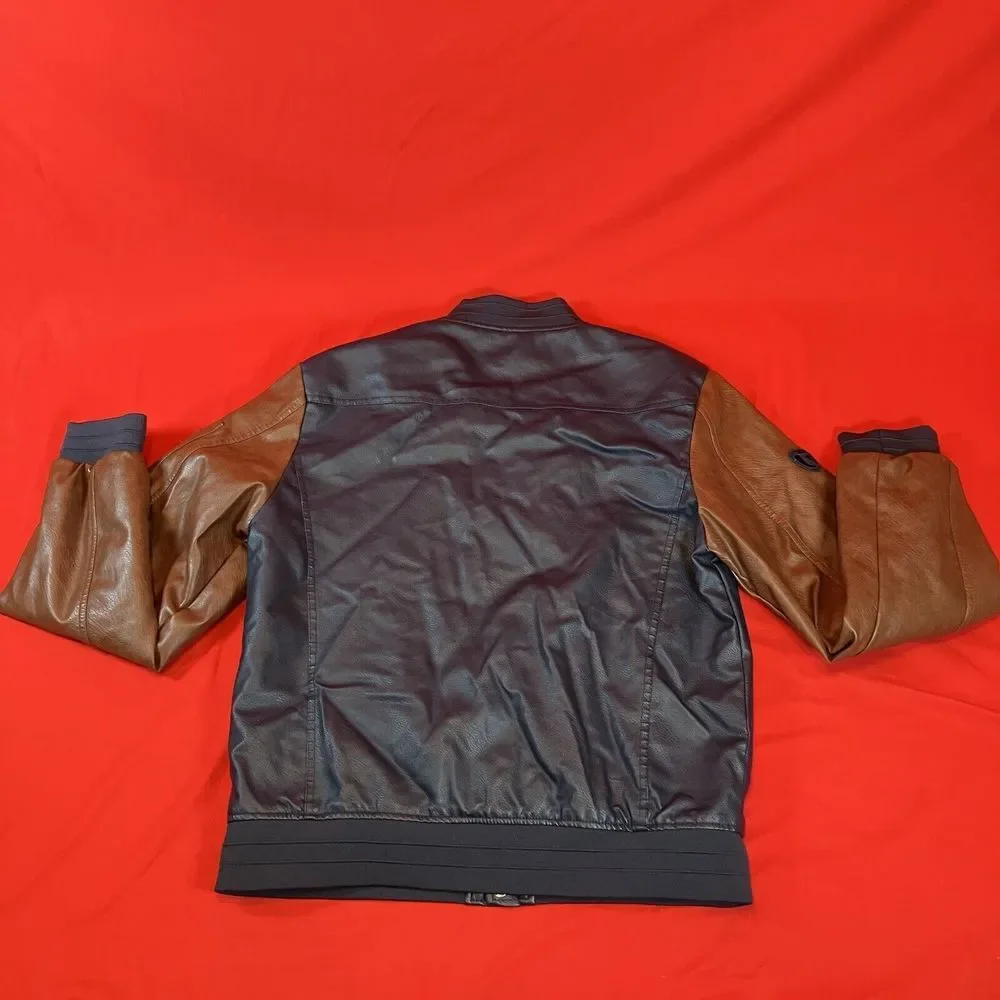 Fried Denim NYC‎ Varsity Bomber Jacket / Brown & Navy / Men's / XL  Extra Large